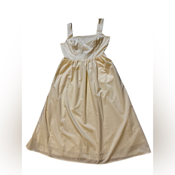 Rihoas Dress Light Yellow Strap MIDI Dresss Cottagecore Dress Size L - Picture 11 of 16